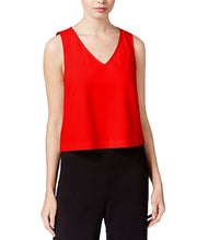 Load image into Gallery viewer, kensie Women's V-Neck Sleeveless Crepe Top, Red, XS

