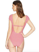Load image into Gallery viewer, Jessica Simpson Women's Bow Cap Sleeve One-Piece Swimsuit, Pink, S
