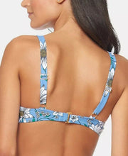 Load image into Gallery viewer, Jessica Simpson Women&#39;s Tie-Front Underwire Bikini Bra Top, Pacific, M
