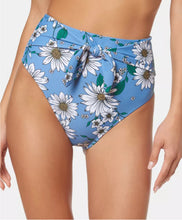 Load image into Gallery viewer, Jessica Simpson Women&#39;s Tie High-Waist Bikini Bottoms, Pacific, M
