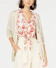 Load image into Gallery viewer, Raga Women's 3/4-Sleeve Metallic-Detail Cardigan, Beige, S
