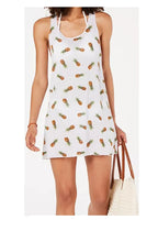 Load image into Gallery viewer, Miken Women&#39;s Pineapple-Print Tank Dress Swim Cover-Up, White, XS
