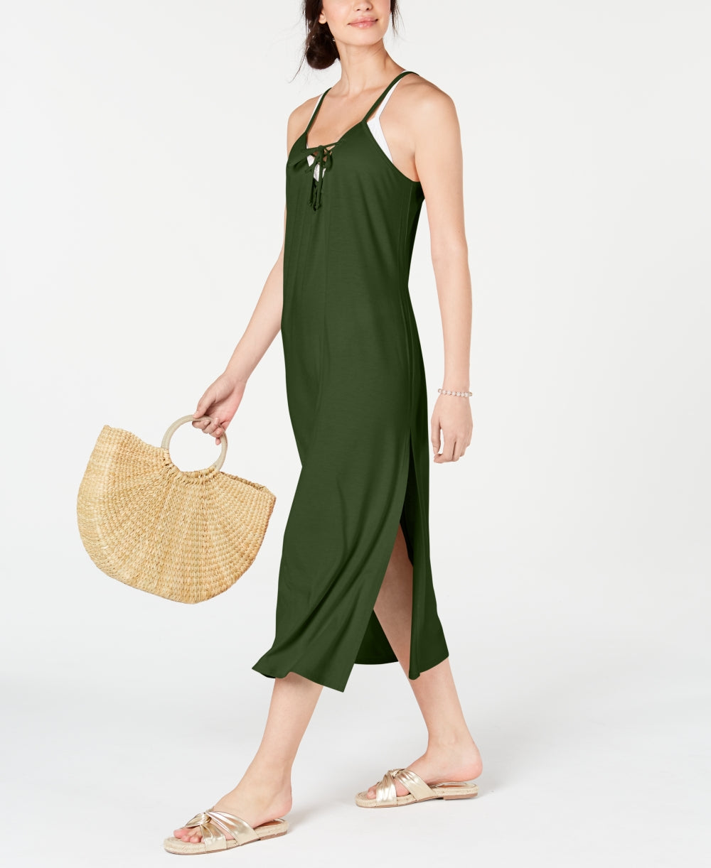 Miken Junior's Lace-Up Cover-Up Dress, Green, Medium