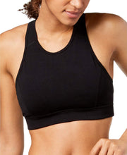 Load image into Gallery viewer, Calvin Klein Women&#39;s High-Neck Lattice-Back Sports Bra, Black, XS
