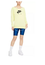 Load image into Gallery viewer, Nike Women&#39;s Sportswear Air Oversized Fleece Top, Life Lime/Black, S
