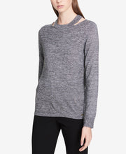 Load image into Gallery viewer, Calvin Klein Women's Cutout Pullover Long Sleeve Sweaters, Grey, S
