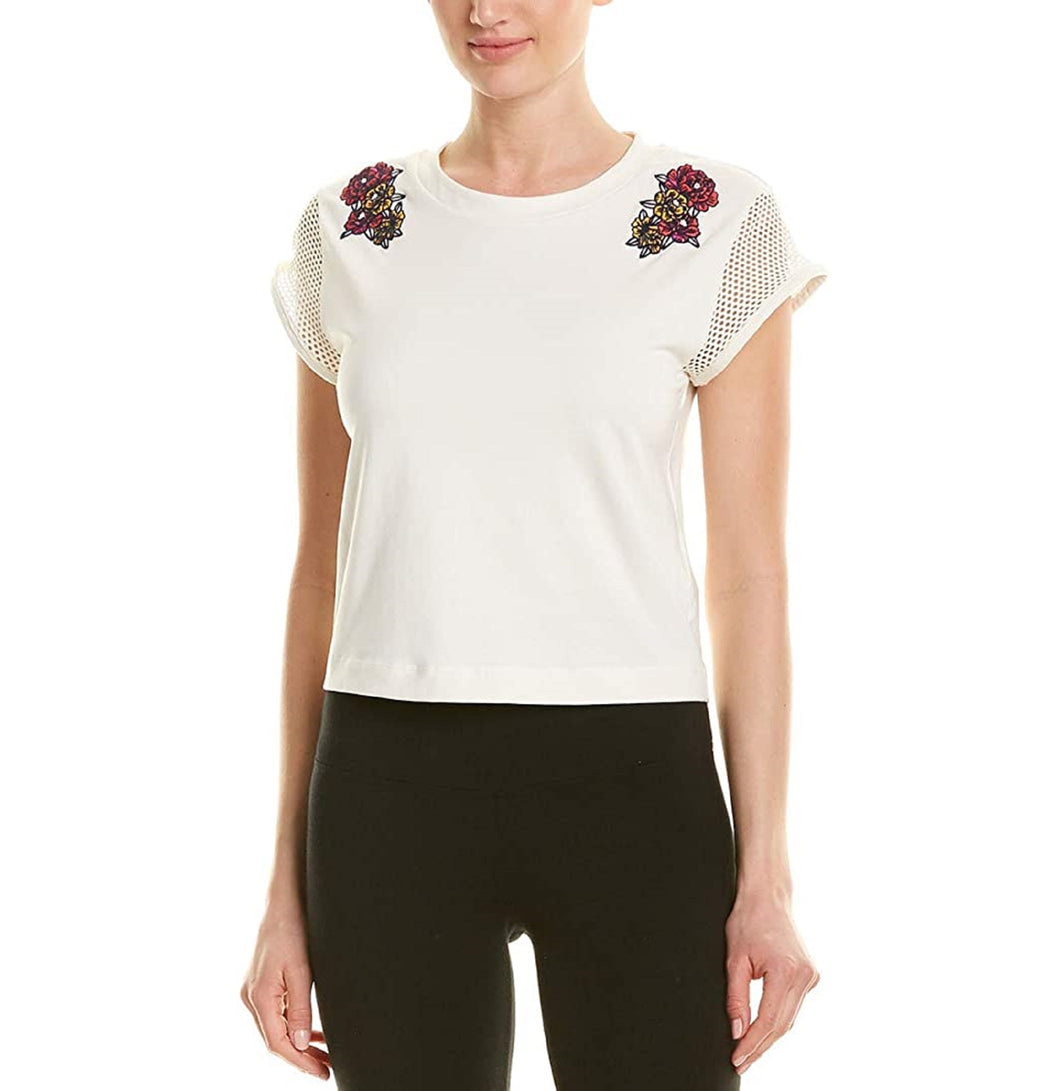 PUMA Women's Flourish Touch of Life Fashion Tee, Whisper White, L