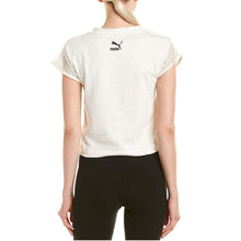 Load image into Gallery viewer, PUMA Women&#39;s Flourish Touch of Life Fashion Tee, Whisper White, L
