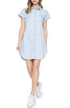 Load image into Gallery viewer, Sanctuary Women&#39;s Sunset  Cotton Tencel Shirtdress, Blue, Large
