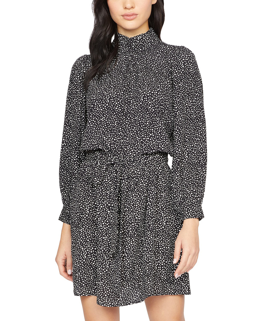 Sanctuary Women's On The Town Dot Print Long Sleeve Dress, Black, 4