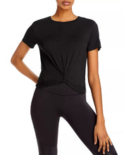 Load image into Gallery viewer, AQUA Women&#39;s Crew-Neck Athletic Twisted Active Tee, Black, M
