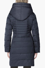 Load image into Gallery viewer, T Tahari Women's Hooded Down Puffer Coat, Navy Galaxy, XS
