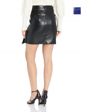 Load image into Gallery viewer, GUESS Women's Lexie Ruffled Faux-Leather Flounce Skirt, Blue iris, 6
