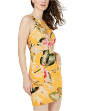 Load image into Gallery viewer, GUESS Women&#39;s Sleeveless Kamala Dress, Voyager Palm Print Yellow, M

