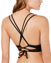 Load image into Gallery viewer, Hula Honey Women&#39;s Solid Ring True Bikini Top, Black, XS
