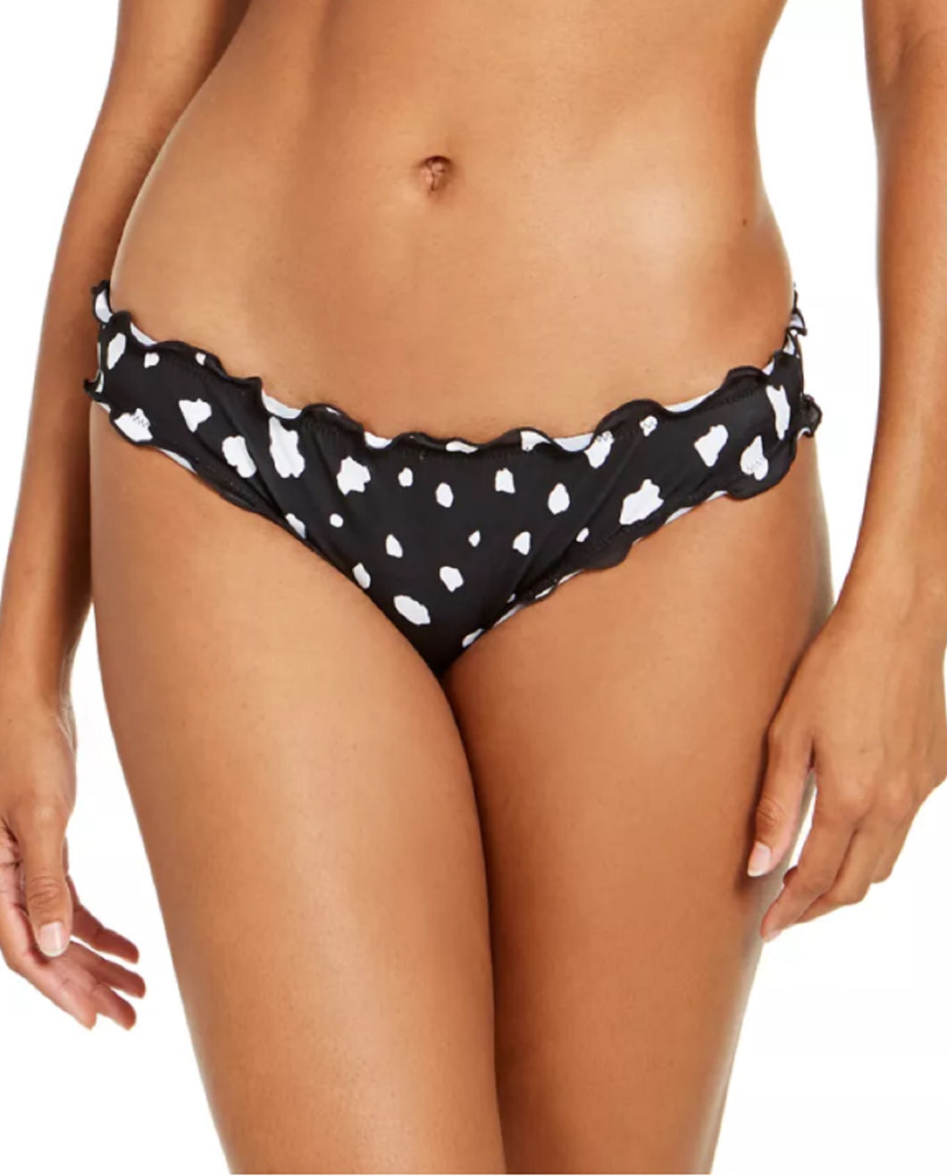 SUNDAZED Women's Spot On Printed Mermaid Cheeky Bottoms, Black, XL