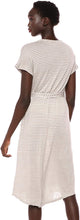 Load image into Gallery viewer, Lucky Brand Women&#39;s Tie Waist Henley Dress, Grey Stripe, S
