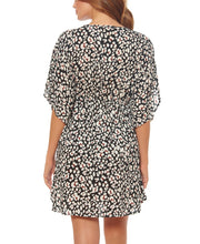 Load image into Gallery viewer, Jessica Simpson Women&#39;s Cool Cat Printed Caftan Swim Cover-Up, Black,M
