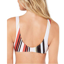 Load image into Gallery viewer, Volcom Juniors&#39; Earn Ur Stripes V-Neck Bikini Top, Multi, L
