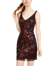 Load image into Gallery viewer, Sequin Hearts Juniors&#39; Sequined Illusion-Back Dress, Black, 7/M
