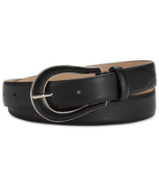 Load image into Gallery viewer, Steve Madden Women's Pebble Belt with Two-Tone Ranger Buckle, Black, S

