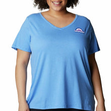 Load image into Gallery viewer, Columbia Women's Bluebird Day Relaxed V-Neck Top, Harbor Blue, 1X
