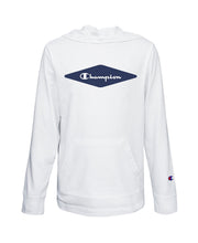 Load image into Gallery viewer, Champion Big Boy&#39;s Athletic Diamond Script Jersey Hoodie, White, L
