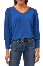 Load image into Gallery viewer, Vince Camuto Women's V-Neck Knit Top, Deep Blue, L
