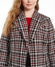 Load image into Gallery viewer, Calvin Klein Plus Women&#39;s Tweed Plaid Topper Jacket, Tweed Plaid, 16W
