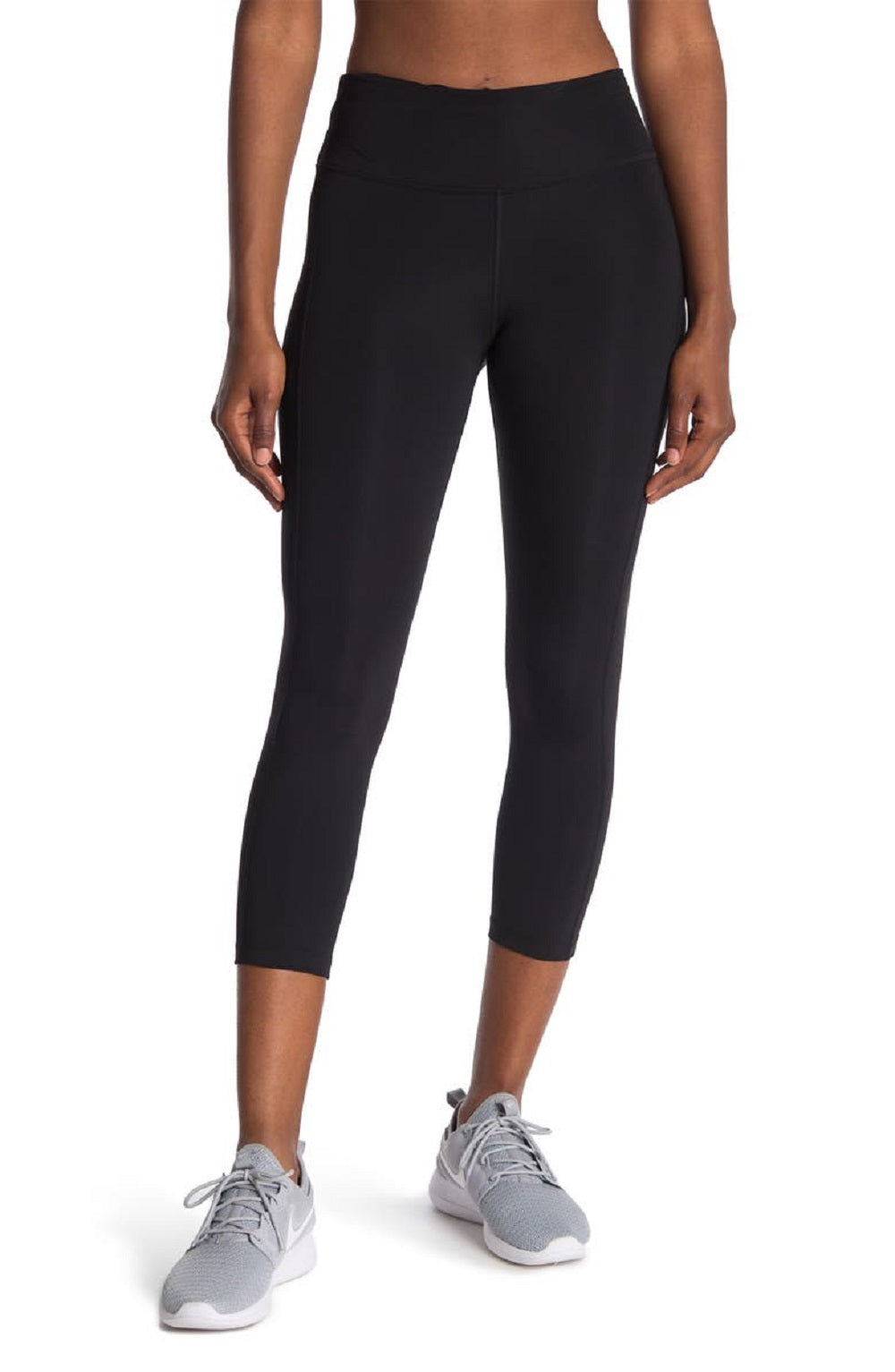NIKE Women's Fast High Waisted Mesh Panels Crop Leggings, Black, L
