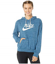 Load image into Gallery viewer, Nike Women&#39;s Sportswear Gym Vintage Logo Hoodie, Blue/(Sail), S
