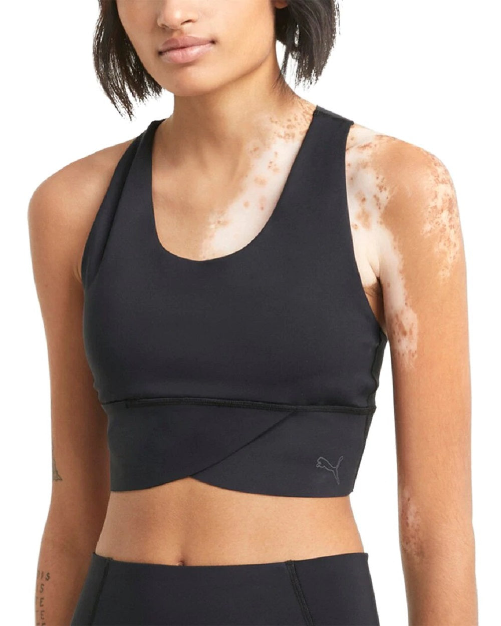 PUMA Women's Mid Impact Forever Luxe Ellavate Bra, Black, S