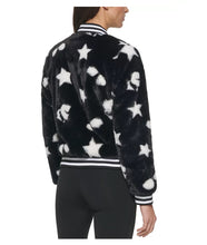 Load image into Gallery viewer, Karl Lagerfeld Women's Paris Faux Fur Star Motif Jacket, Black, XS
