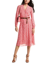 Load image into Gallery viewer, Michael Kors Women&#39;s V-Neck Printed Shirt Dress, Ross Pink, XS
