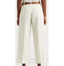 Load image into Gallery viewer, Lauren Ralph Lauren Women's Striped Twill Wide-Leg Pant, Cream, 10

