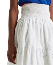 Load image into Gallery viewer, Lauren Ralph Lauren Women's Eyelet Cotton Broadcloth Skirt, White, XXL
