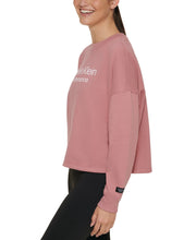 Load image into Gallery viewer, Calvin Klein Performance Women&#39;s  Logo Cropped Sweatshirt, Mauve, XL
