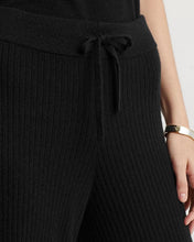 Load image into Gallery viewer, Ralph Lauren Women's Washable Cashmere Sweater Wide Leg Pants, Black, XL

