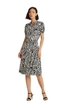 Load image into Gallery viewer, Lauren Ralph Lauren Women&#39;s Paisley Georgette Dress, Black/Cream, 6
