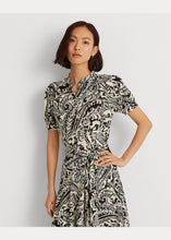 Load image into Gallery viewer, Lauren Ralph Lauren Women&#39;s Paisley Georgette Dress, Black/Cream, 6
