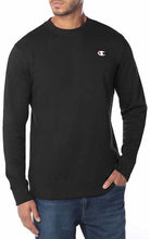 Load image into Gallery viewer, Champion Men&#39;s French Terry Crewneck Pullover Sweatshirt, Black, M
