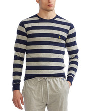 Load image into Gallery viewer, Ralph Lauren Men's Striped Long-Sleeve Sleep T-Shirt, Navy/Heather, L
