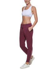Load image into Gallery viewer, Calvin Klein Performance Women&#39;s Logo Rib-Trim Jogger Pants, Plum, M

