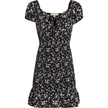 Load image into Gallery viewer, Madden Girl Women&#39;s Smocked Floral Print Short Sleeve Ruffled Mini Dress
