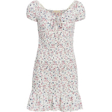 Load image into Gallery viewer, Madden Girl Women&#39;s Smocked Floral Print Short Sleeve Ruffled Mini Dress
