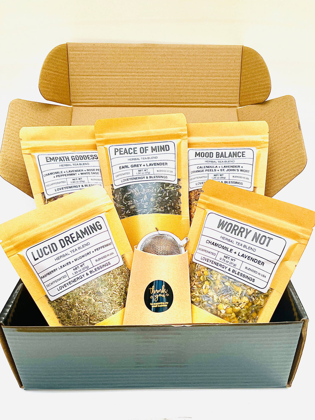Loveyenergy & Blessings - Gift Box Loose Leaf TEA Starter KIT - Tea Gift Set