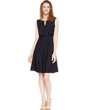 Load image into Gallery viewer, Alfani Petite Women&#39;s Cropped Eyelet Hardware A-Line Dress,Ink Black, 10P
