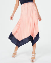 Load image into Gallery viewer, Bar III Women&#39;s Asymmetrical Tipped Pleated Midi Skirt, Blushing, 12
