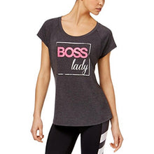 Load image into Gallery viewer, Ideology Women&#39;s Boss Lady Printed Short Sleeves Top, Gray, S
