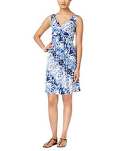 Load image into Gallery viewer, Style &amp; Co Petite&#39;s Printed Twist-Front Sleeveless Dress, Blue, PP/XS
